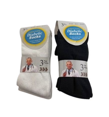 Top cotton Diabetic Socks 3pck Black