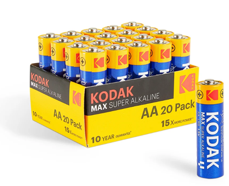 Kodak MAX alkaline AA battery 20 pack